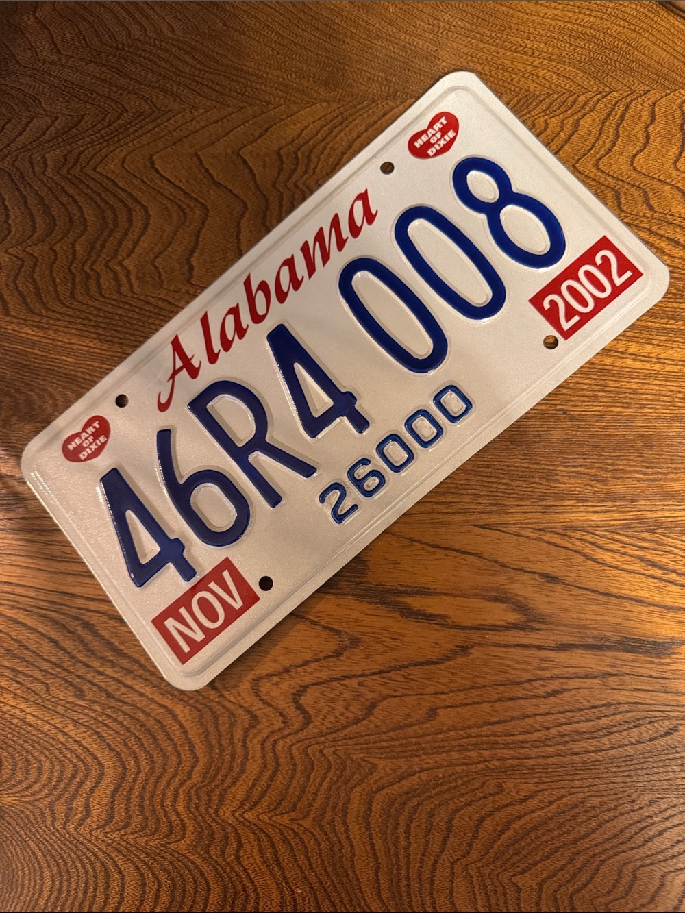 VTG Alabama Heart of Dixie Steel Blue & White Decorative License Plate